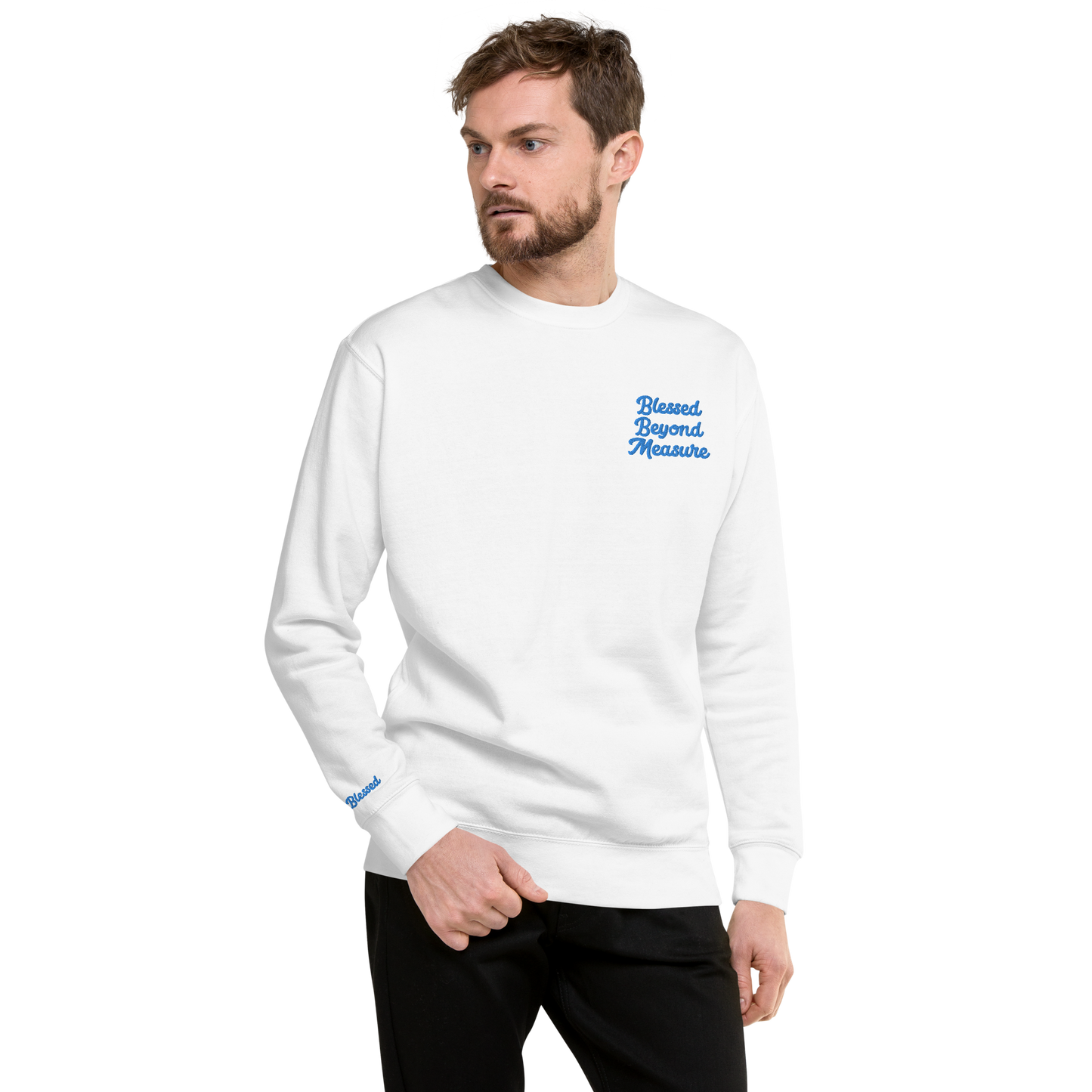 'Blessed beyond Measure' Embroidered Unisex Sweater