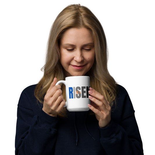 'He is Risen' White Glossy Mug