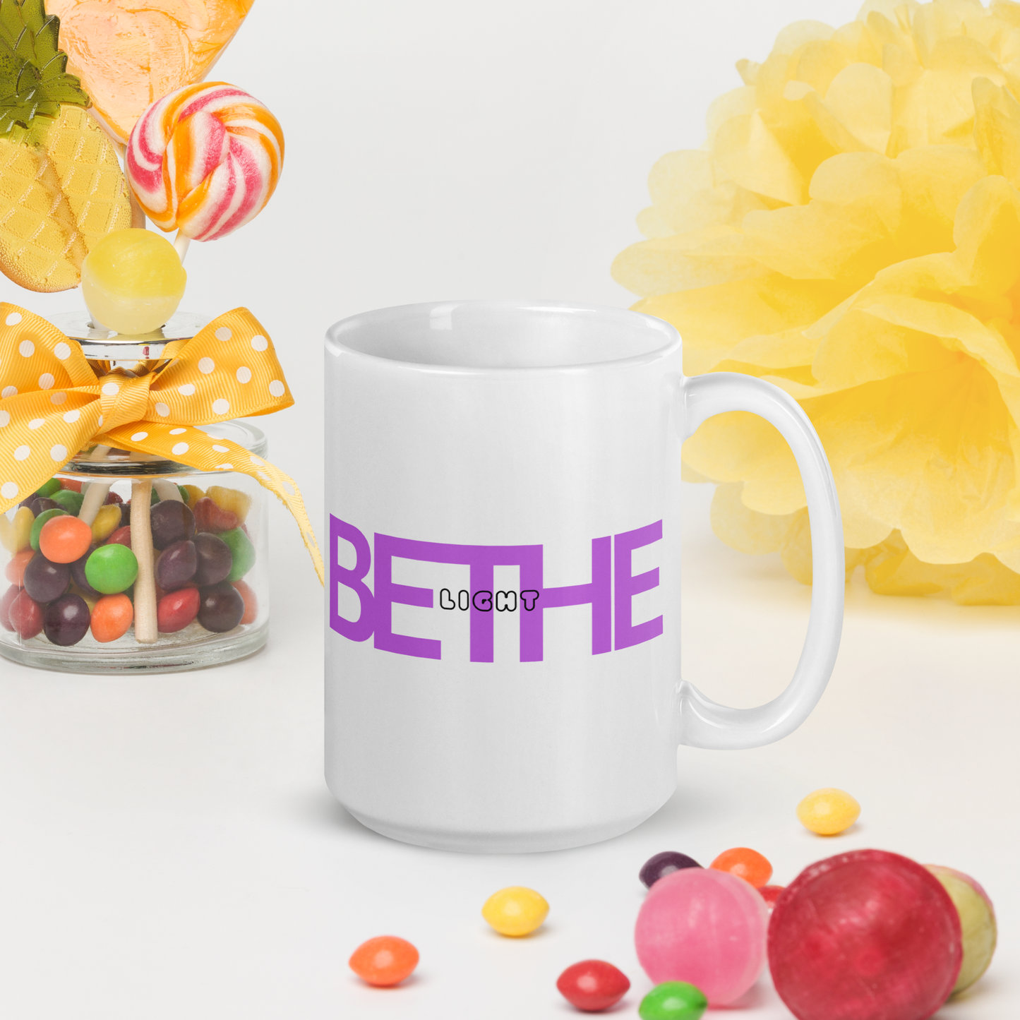 'Be The Light' White Glossy Mug