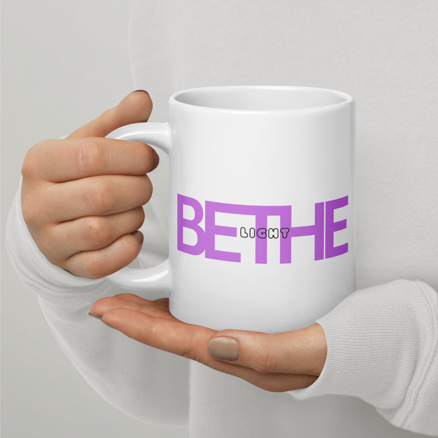 'Be The Light' White Glossy Mug